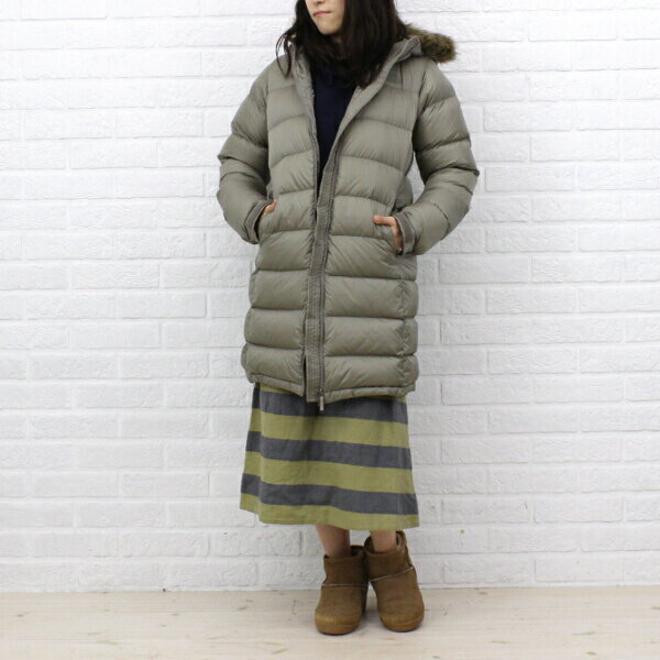 THE NORTH FACE(ザ ノースフェイス)ナイロン ファー付き ロング ダウンコート ”Nuptse Long Coat”・NDW91351-2531302【レディース】【楽ギフ_包装】【アウター】【--】