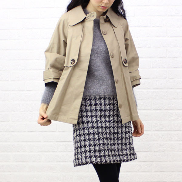 audrey and john wad(オードリーアンドジョンワッド)コットン 7分袖 Aライン ショートトレンチコート・87241-0031302【レディース】【楽ギフ_包装】【動画あり】【アウター】【--】