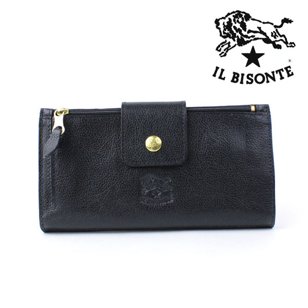 IL BISONTE(イルビゾンテ)レザーボタン留め二つ折り長財布・5492300040-0061302【レディース】【楽ギフ_包装】【小物】【--】