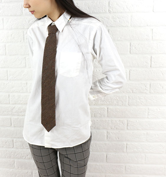 IL BISONTE(イルビゾンテ)アクリル シルク ウール ツイード ネクタイ・5442409580-0061402【メール便可能3】【メンズ】【レディース】【楽ギフ_包装】【2F】【--】