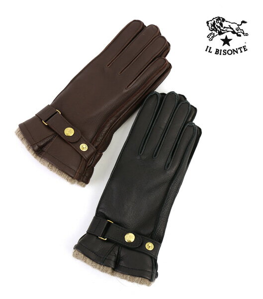 IL BISONTE(イルビゾンテ)鹿革 レザー グローブ・5442409282-0061402【レディース】【楽ギフ_包装】【2F】