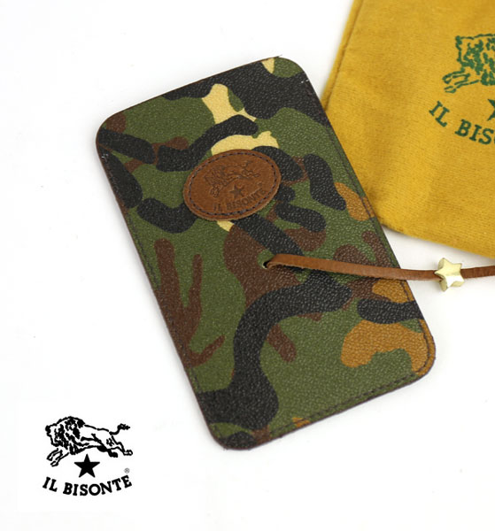 IL BISONTE(イルビゾンテ)レザー カモフラージュ柄 UOMO iPhone スマホ モバイル ケース・5412300179-0061402【メール便可能2】【メンズ】【レディース】【楽ギフ_包装】【--】