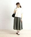 【シンクナチュラル think natural】コットン レイヤード ロングスカート・TH161701-1261601【mizuiro-ind ミズイロインド】【Midi Umi ミディウミ】【レディース】【◎】