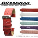 Italian Calf Crocodile Style / 22mm 24mm 26mm 28mm 30mm / Italian Calf Leather / Wide Size,Flat,Stitch クロコダイル 時計 ベルト バンド ストラップ【715001】