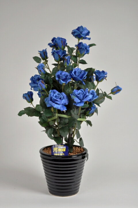 ばら（バラ・薔薇）2本立 青(ブルー)光触媒とアミノ酸のダブルコーティング　消臭力と抗菌力を発揮するアートフラワー（造花）