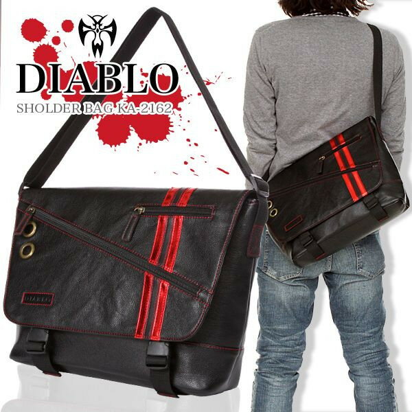 【DIABLOディアブロ】高級 メンズショルダーバッグ レッド　メンズバッグ 紳士用　男性用【送料無料】05P123Aug12