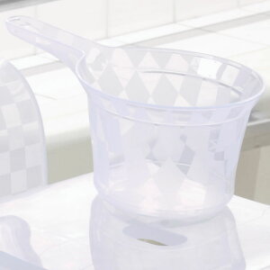 チェッカー手桶アイボリー《単品》(風呂/手おけ/洗面器/湯桶/バスグッズ)