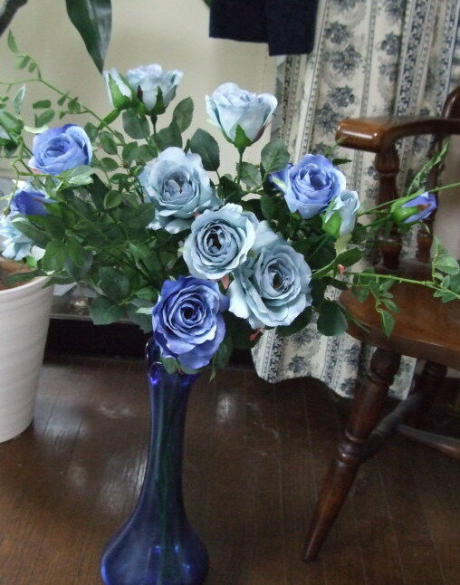 幻の青いバラ【blue roseの花束】バラ5本入り・送料無料・青いバラ・CT触媒・サムシング・ブルーの花束・母の日・ブライダル・結婚式の花ブーケ・花束・枯れない花ブルーの花・造花