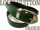 【中古】フランス製 高級■ルイヴィトン LV 本革 レザーベルト 正規品