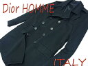 【中古】◇エディー期 春物◇ディオールオム Dior HOMME◇スリットデザイン スプリングコート イタリア製 ブラック(Size:44