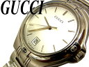 【中古】○高級○グッチ 腕時計 ステンレス ウォッチ 9040M GUCCI クオーツ シルバー オフホワイト系 メンズ腕時計 正規品