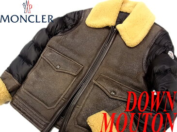 【中古】○美品 激レア○モンクレール リアルムートン ダウンジャケット メンズ MONCLER 正規品 REALMONT レアルモン シープスキンマラソンxポイントアップ祭★店内全品ポイント10倍！