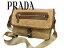 【中古】◎高級 イタリア製◎PRADA プラダ◎レザー使いナイロンショルダーバッグ