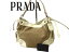 【中古】イタリア製○PRADA プラダ レザー切替 ショルダーバッグ 本革