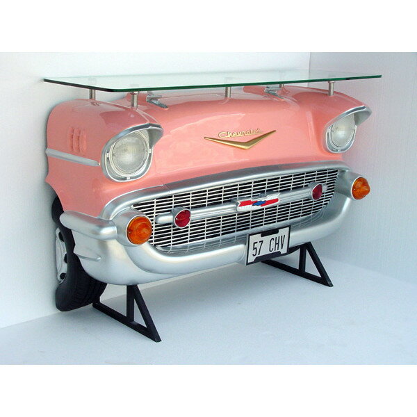 代引不可-バーテーブル-Chevy-（ピンク）ライト点灯ChevyをモチーフにしたBarテーブル！