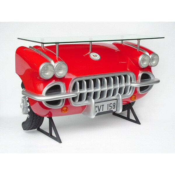 代引不可-バーテーブル-Corvette-（赤）ライト点灯Corvetteをモチーフにしたバーテーブル！ コルベット　コルベッツ