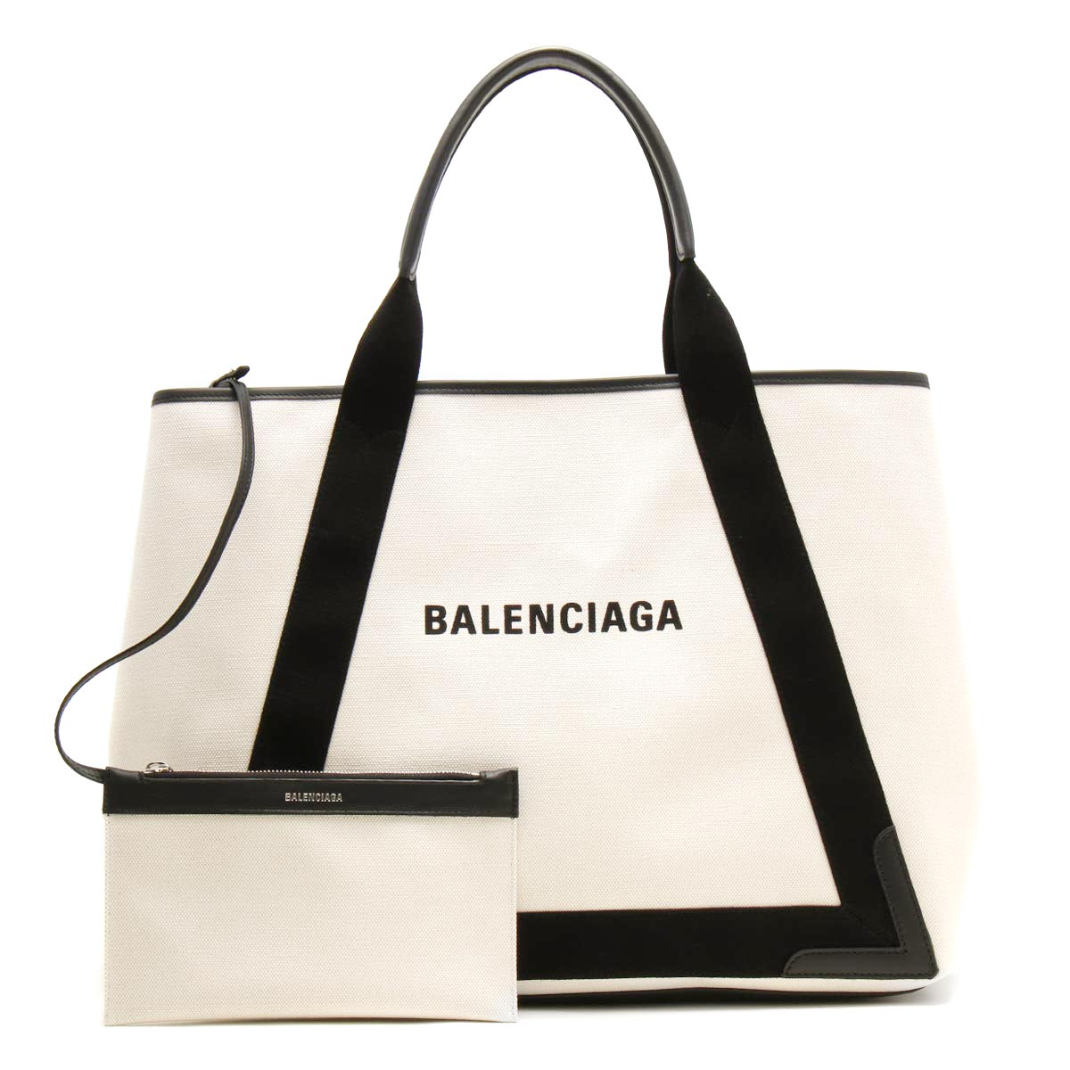 バレンシアガBALENCIAGAトートバッグ黒×白ネイビーカバスキャンパストート トートバッグ 安い通販