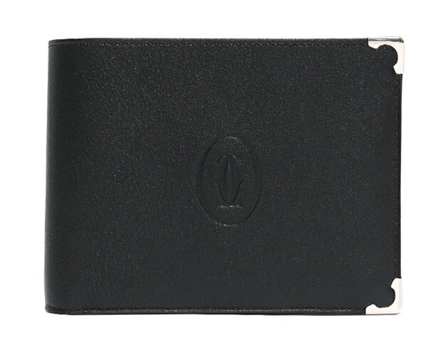 カルティエ カボション 二つ折財布 ブラック L3000595