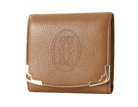カルティエ マルチェロ 三つ折財布 キャメル L3000812