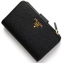 プラダ PRADA 二つ折財布 SAFFIANO METAL ブラック 1ML225 QWA F0002 レディース