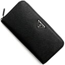 プラダ PRADA 長財布 SAFFIANO TRIANG 三角ロゴプレート ブラック 1ML506 QHH F0632 メンズ レディース