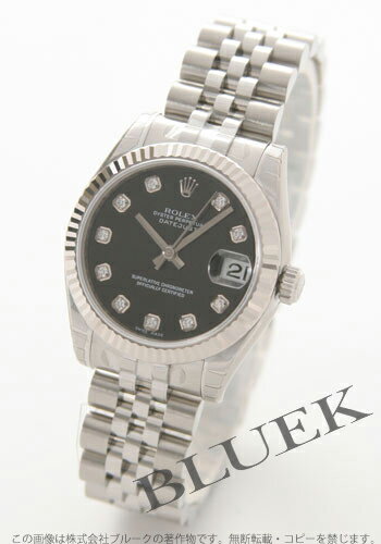 ロレックス Ref.178274G デイトジャスト ダイヤインデックス WGベゼル ブラック ボーイズ【腕時計】【時計】