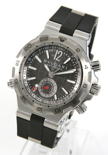 【5年保証付】ブルガリ ディアゴノ プロフェッショナル スクーバ（アクア） クロノメーター GMT クロノグラフ ラバー グレー メンズ DP42C14SVDGMT【腕時計】【時計】