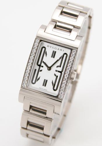 　【5年保証付】ブルガリ レッタンゴロ WG金無垢 ダイヤベゼル ホワイト レディース RTW39GD2G