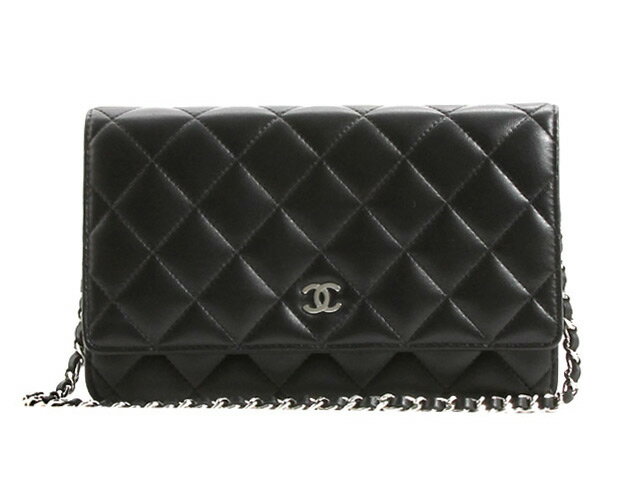 シャネル CHANEL クラシック ラムスキン ショルダーバッグ ブラック＆シルバー A33814 【2013年新...