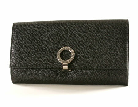 ブルガリ ブルガー グレインレザー 長財布 ブラック 26600