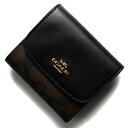 コーチ 三つ折り財布 財布 メンズ レディース シグネチャー スモール ブラウン&ブラック F87589 IMAA8 COACH