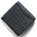 本革 コインケース【小銭入れ】 財布 レディース クロコ ネイビーブルー CRS1012 NVY Leather