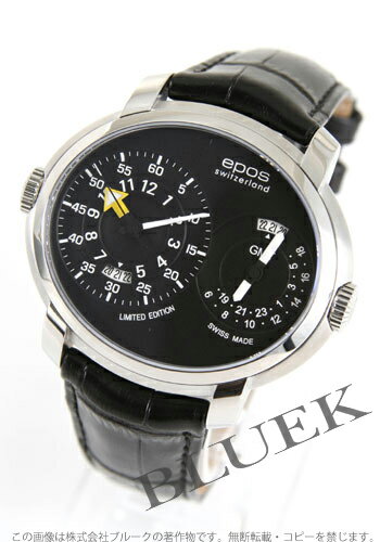【5年保証付】エポス GMT レザー ブラック メンズ 3400ABK LTD999【腕時計】【時計】
