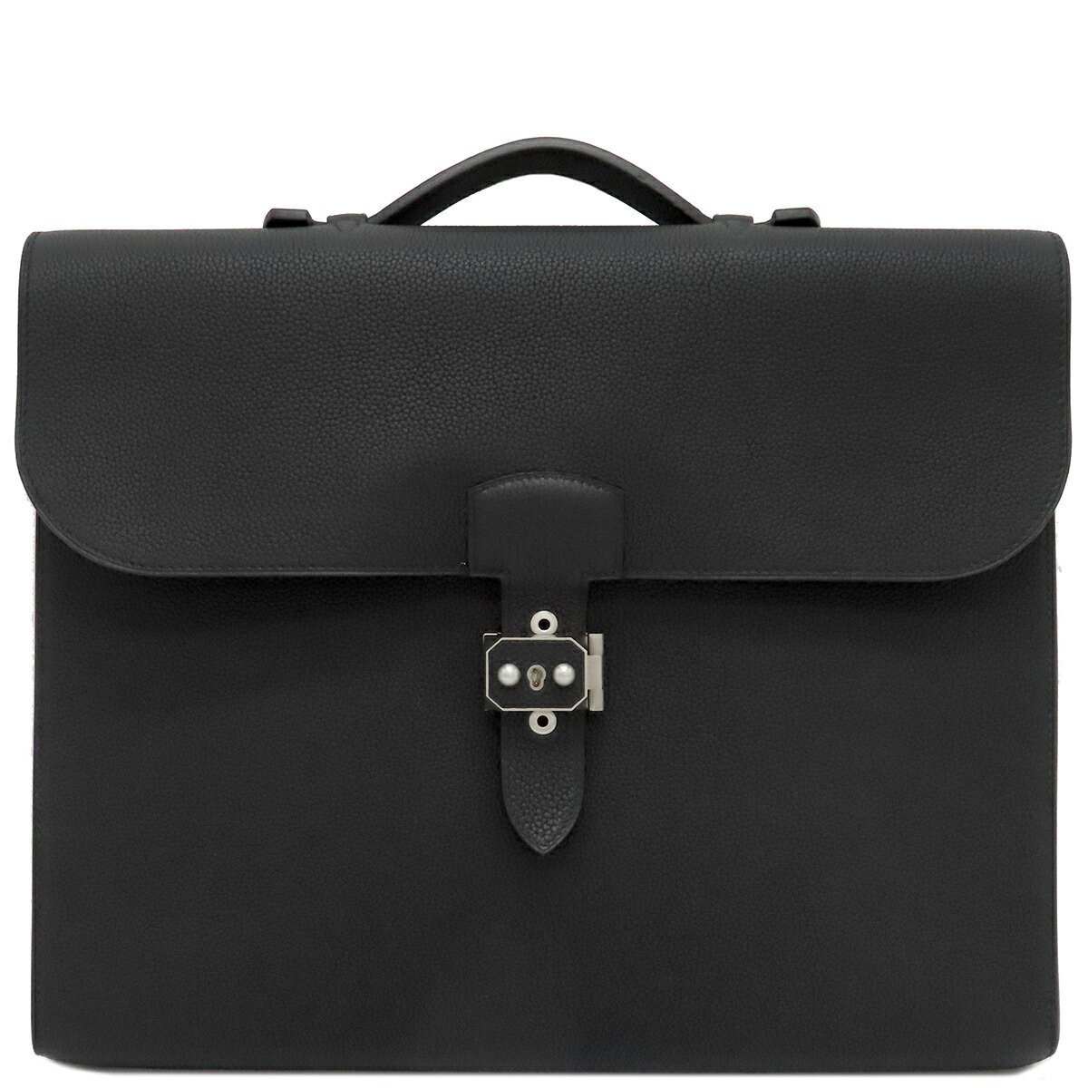 エルメス ブリーフケース サックアデペッシュ 38 トゴ ブラック 【PO品】黒 ビジネスバッグ 中古