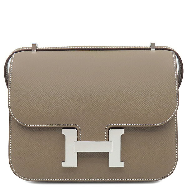 エルメス ショルダーバッグ コンスタンス3 ミニ ミロワール ヴォーエプソン グレー未使用 グレージュ 中古