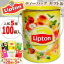 ★Lipton 限定 ギフト缶★大容量 人気の5種×100袋入り★リプトン ティーバッグ 紅茶 フレーバーティー イエローラベル 業務用 お得用 大容量 お歳暮 お土産 プレゼント お持たせ 紅茶 アップルティー Lipton's ティータイム Yellow Label Tea ジャスミンティー ピーチ