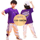 ダンス衣装 キッズ セットアップ 2点セット b系 ファッション チーム ジャージ ヒップホップ 子供服 衣装 かっこいい ジュニア チーム 半袖 シャツ ズボン メンズ ガールズ ボーイズ パープル 男の子 女の子 男女兼用 親子お揃い 110 120 130 140 150 160 170 180