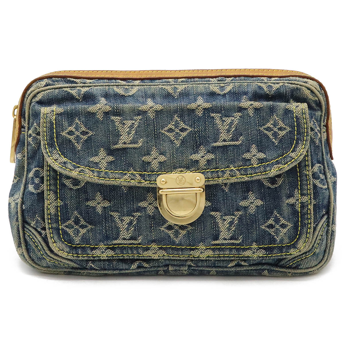 LOUIS VUITTON ルイ ヴィトン モノグラムデニム バムバッグ ウエストバッグ ボディバッグ ショルダーバッグ ブルー 青 M95347 【中古】