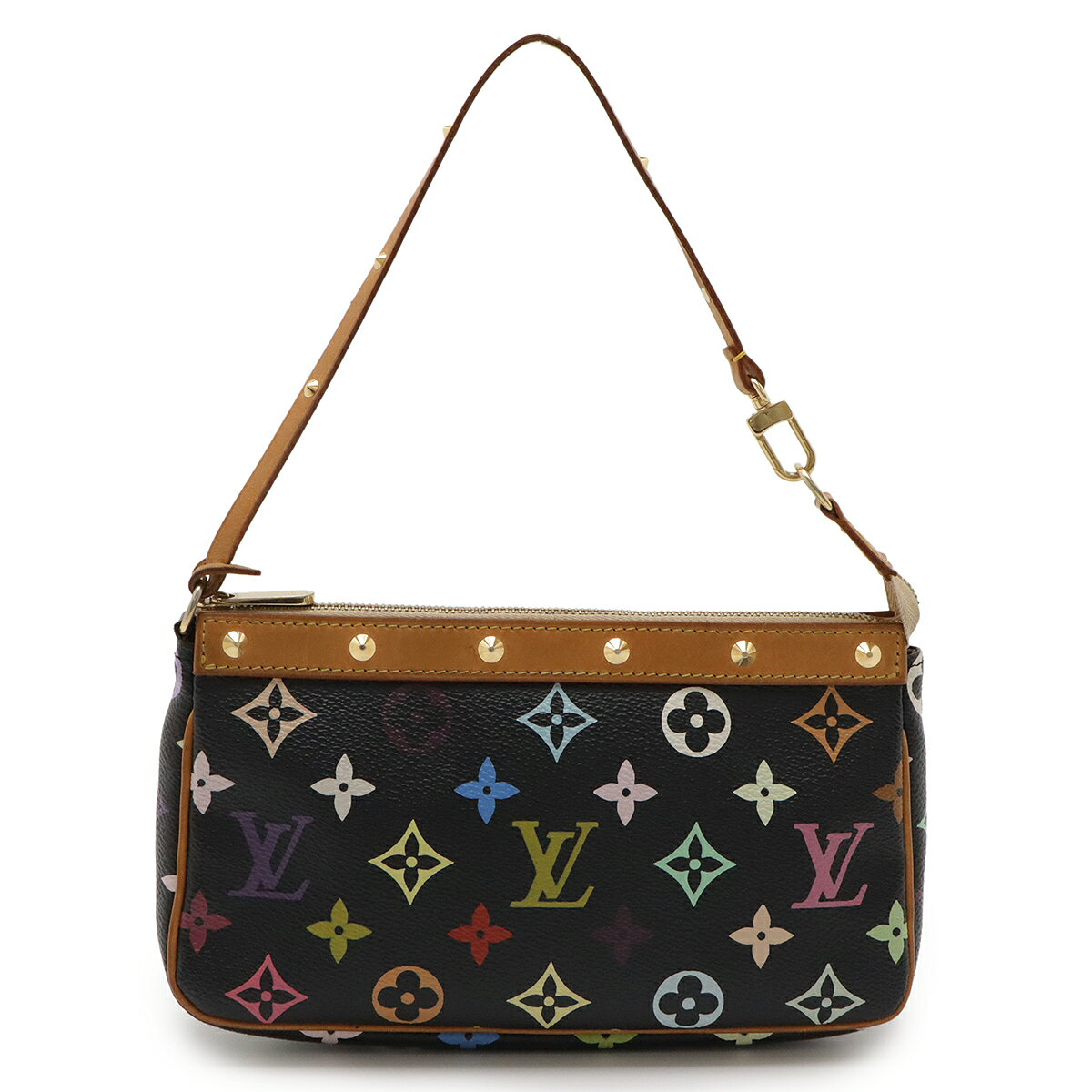 LOUIS VUITTON ルイ ヴィトン モノグラムマルチカラー ポシェット アクセソワール アクセサリーポーチ 小物入れ ノワール 黒 ブラック M92648 【中古】