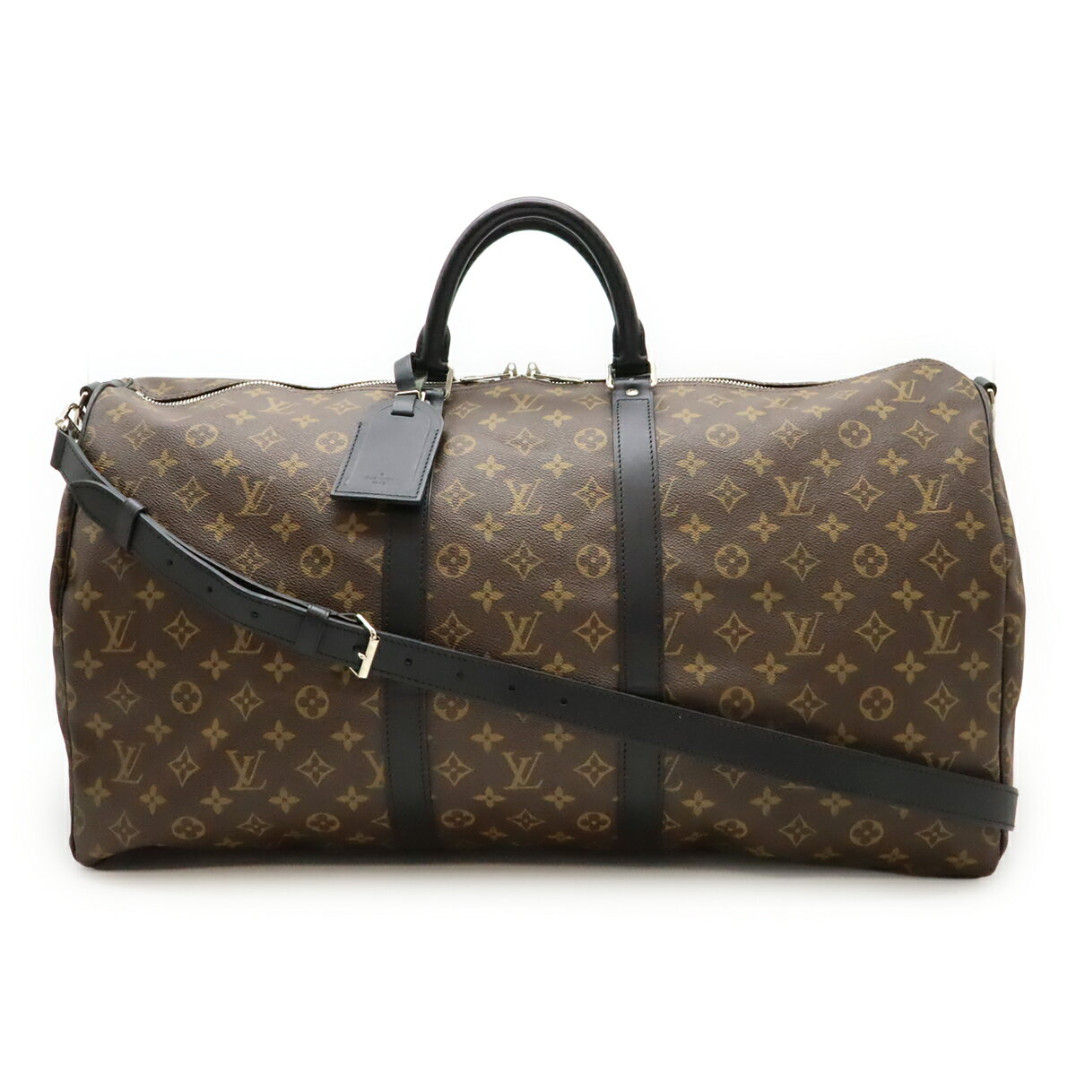 LOUIS VUITTON ルイ ヴィトン モノグラムマカサー キーポル バンドリエール55 ボストンバッグ 旅行カバン 2WAY ショルダーバッグ M56714 【中古】