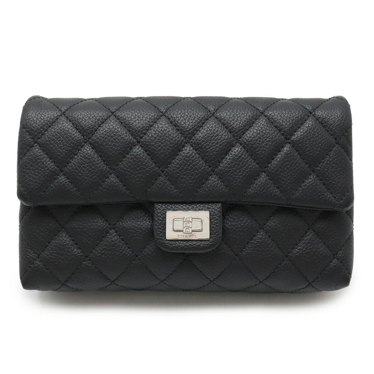 CHANEL シャネル 2.55 マトラッセ ウエストバッグ ベルトバッグ 2WAY クラッチバッグ スタッフ ユニフォーム 非売品 キャビアスキン ブラック 【中古】