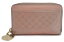 【財布】GUCCI グッチ マイクログッチシマ レザー コインケース ラウンドファスナー ハートチャーム キーリング付 メタリックピンク 268750 496085 【中古】【k】