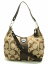 【バッグ】COACH コーチ シグネチャーストライプ コンバーチブル ホーボー 2WAYショルダーバッグ セミショルダー カーキベージュ 茶 ブラウン F19281 【中古】【u】