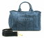 【バッグ】PRADA プラダ CANAPA カナパ トートバッグ ハンドバッグ 2WAY NERO デニム ブルー 国内ブティック購入品 B2642B 【中古】【k】