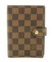 LOUIS VUITTON ルイ ヴィトン ダミエ アジェンダPM 手帳カバー 6穴式手帳カバー システム手帳 R20700 【中古】【k】