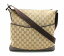 【バッグ】GUCCI グッチ GGキャンバス パンチング ショルダーバッグ 斜め掛けショルダー キャンバス レザー カーキベージュ 茶 ダークブラウン 145857 506631 【中古】【k】