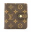 【財布】LOUIS VUITTON ルイ ヴィトン モノグラム コンパクトジップ コの字型 2つ折ファスナー財布 ベタなし M61667 【中古】【k】