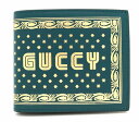 【未使用品】【財布】GUCCI グッチ GUCCY プリント 2つ折財布 レザー ブルーグリーン ゴールド 2018SSコレクション 510487 【中古】