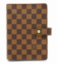 LOUIS VUITTON ルイ ヴィトン ダミエ アジェンダMM 手帳カバー 6穴式 システム手帳 R20240 【中古】【s】