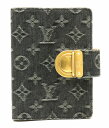 LOUIS VUITTON ルイ ヴィトン モノグラムデニム アジェンダPM 手帳カバー 6穴式 システム手帳 レザー 紺 ネイビー マスタード R21038 【中古】